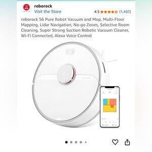 Roborock S6 Pure Robot Vacuum and Mop